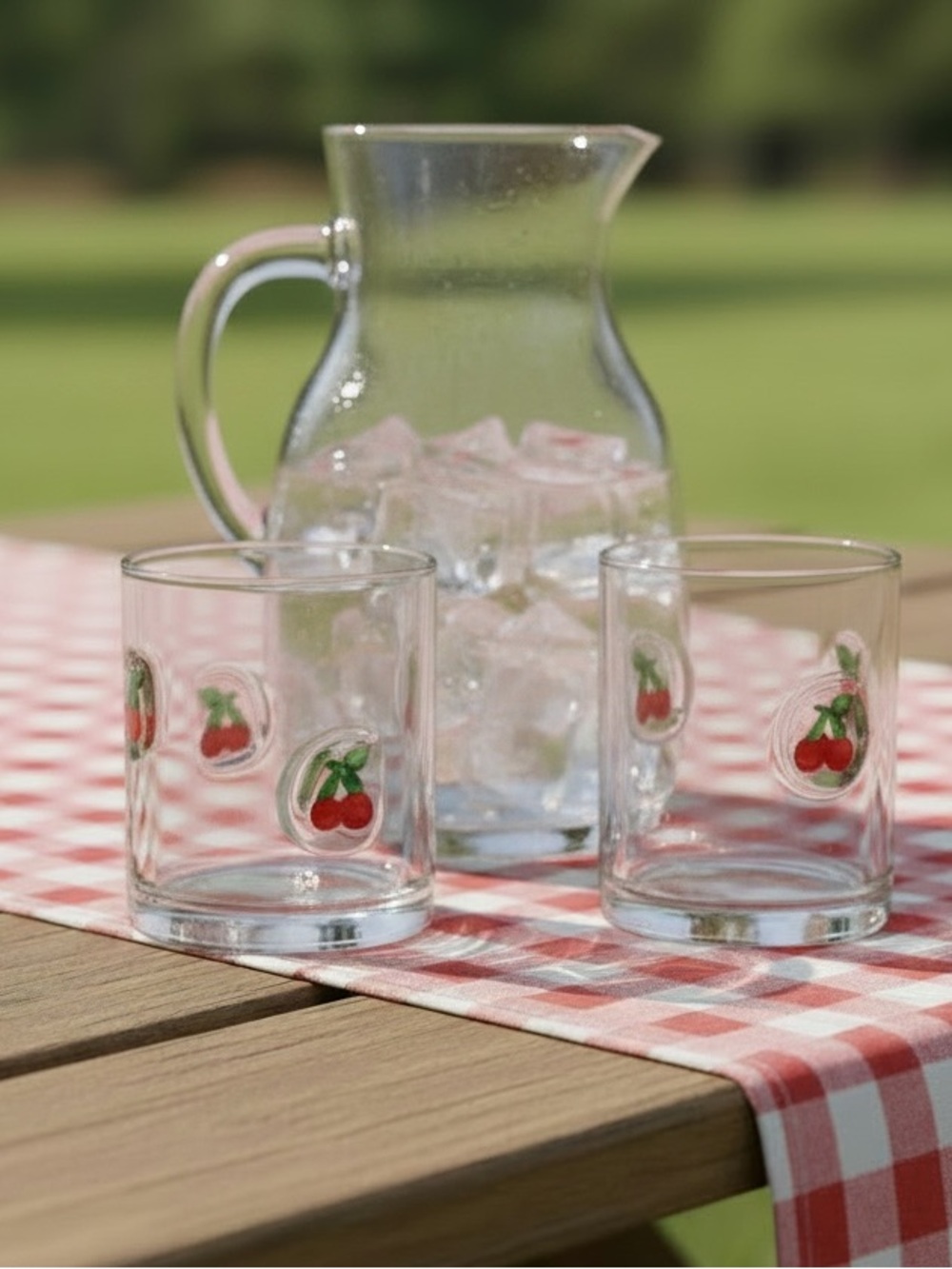 Pandex 14 oz. Icon Cherry Juice Glasses Lowball Tumblers Set Of 2 Hand Blown